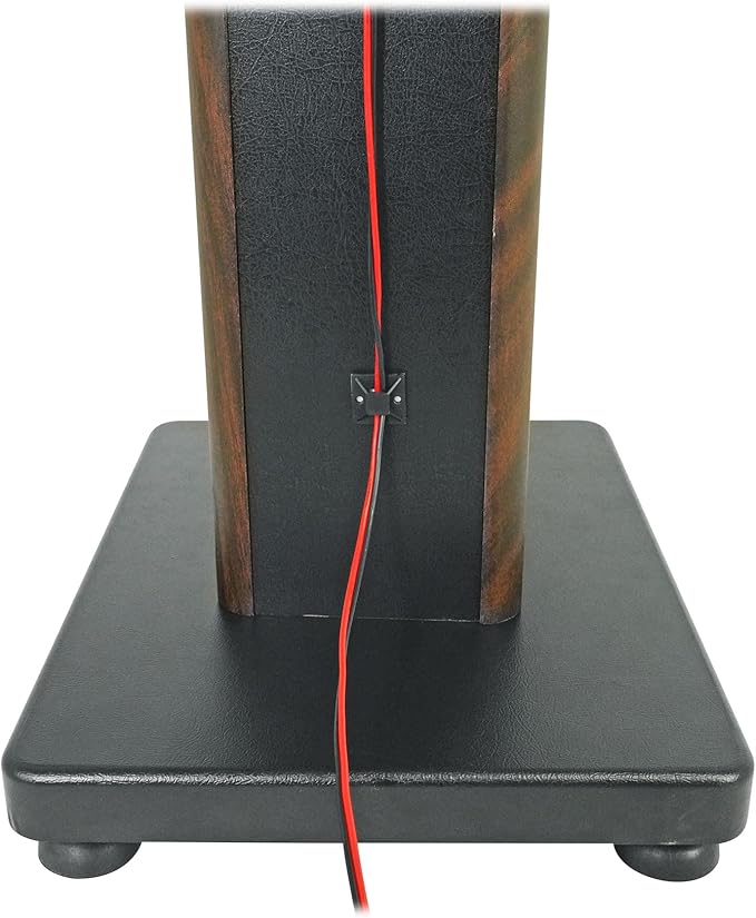 Rockville Pair RHT28D 28" Bookshelf Speaker Stands, Dark Wood Grain, 60 lbs