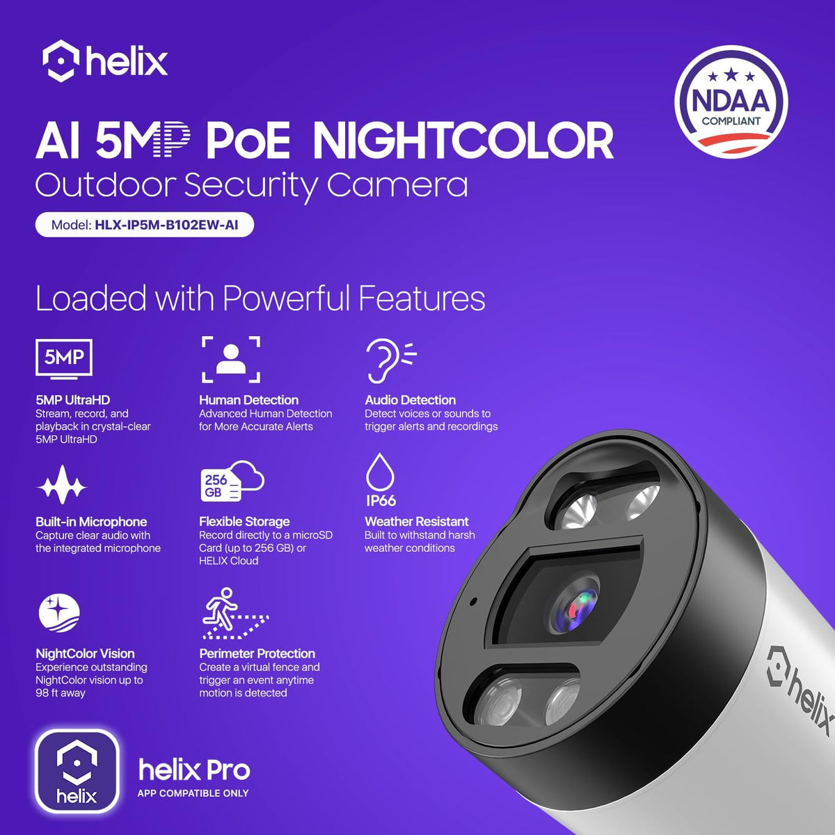 helix 5mp outdoor ip security poe camera, human, close-up detail