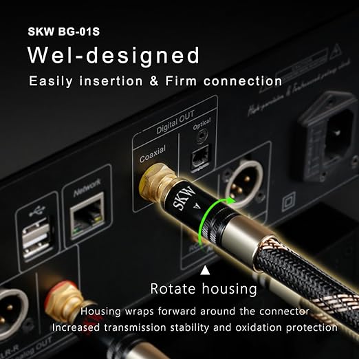 SKW Audiophiles Subwoofer Lock RCA Cable RCA to RCA Multiple Shield