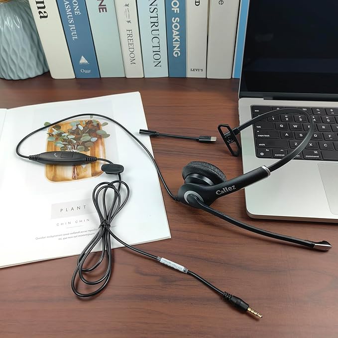 Callez Wired Computer Headset, 3.5mm/USB-C Headset