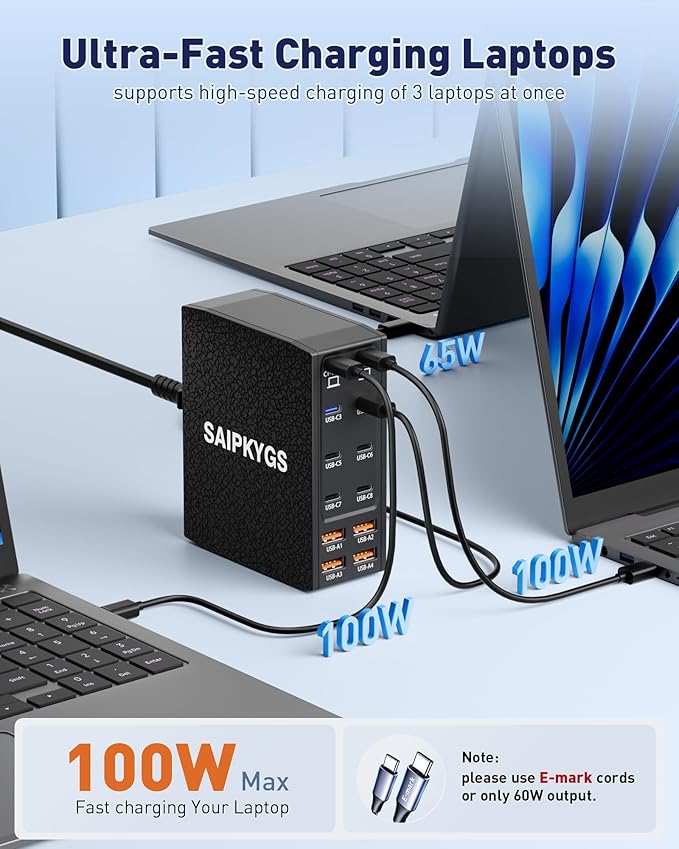 USB Charging Station, 12-Port USB C Charger Block