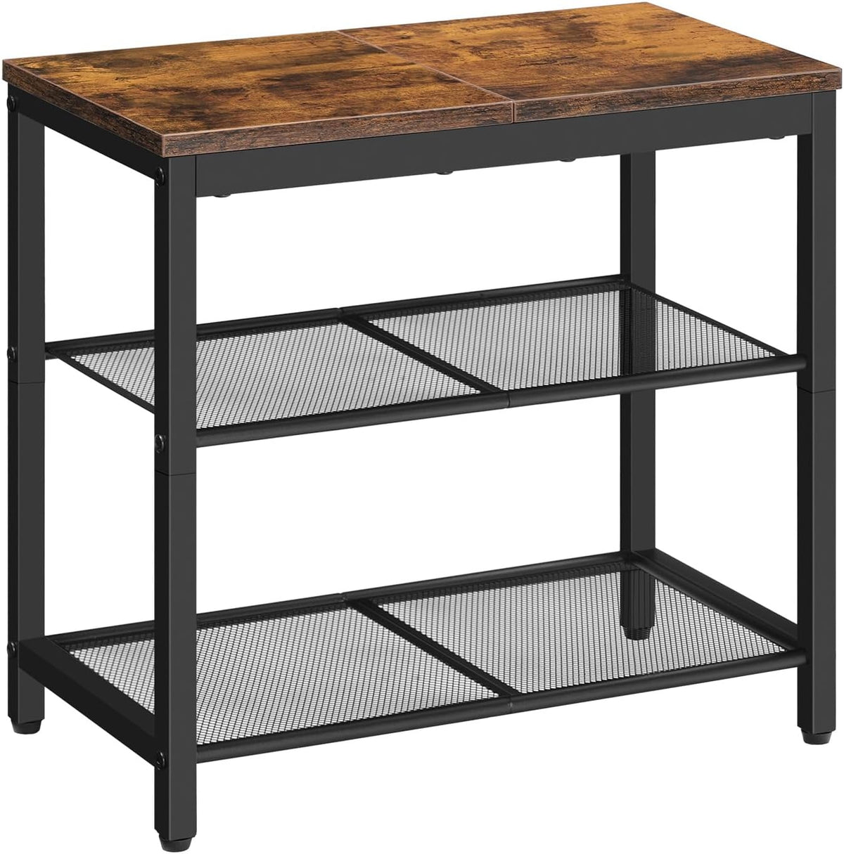 HOOBRO Shoe Bench, 3-Tier Shoe Rack,Industrial Shoe Organizer Storage Bench