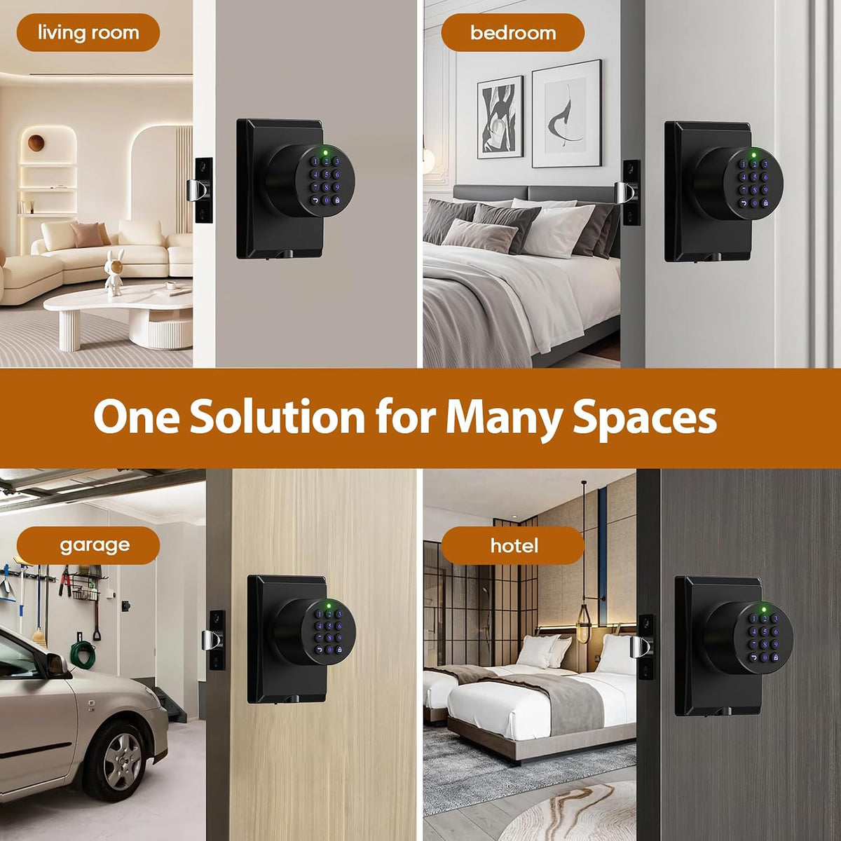 keyless entry door knob smart keypad door lock, package contents