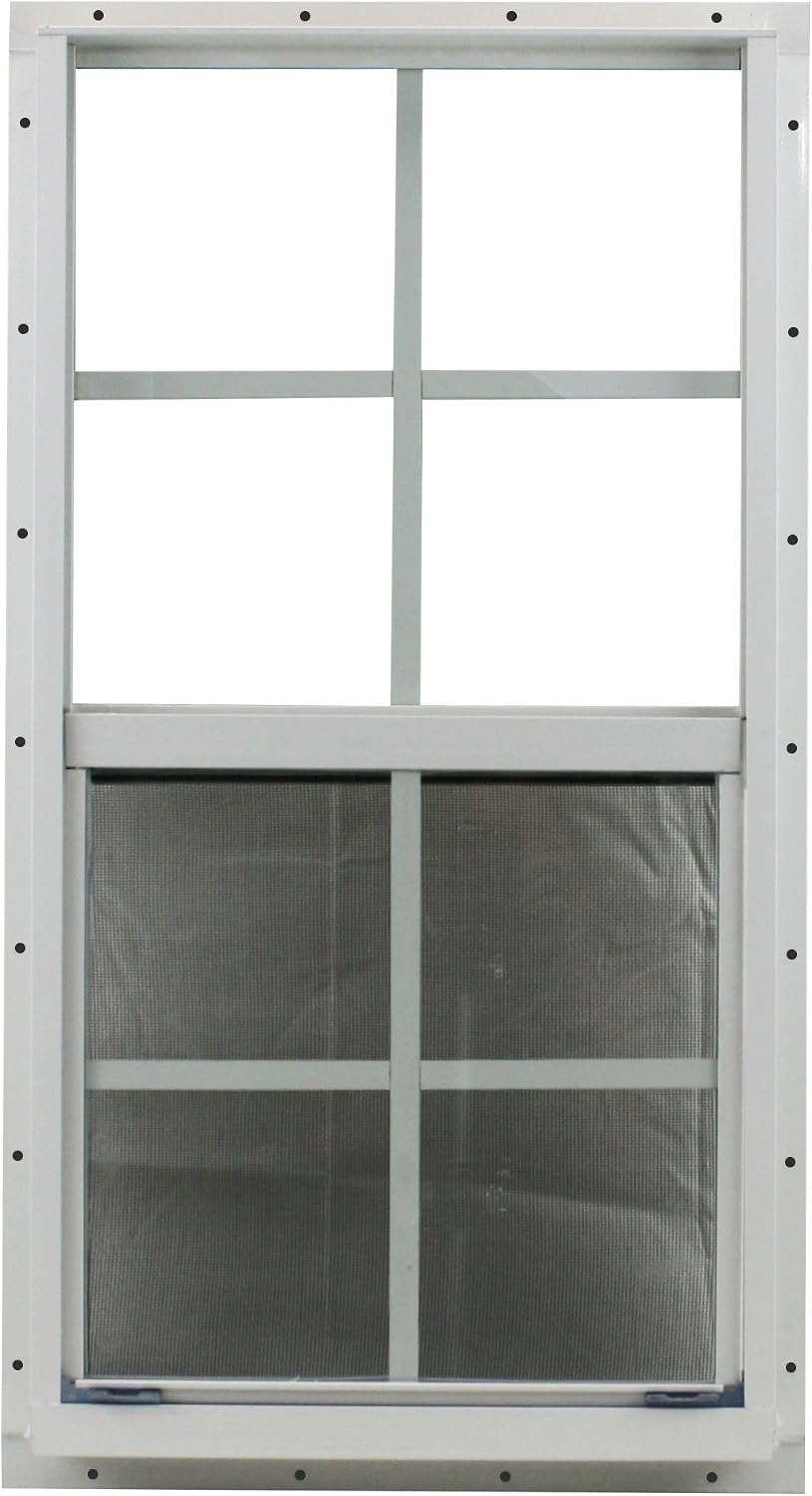 Shed Windows and More 21 X 27 Shed Window Safety Glass Storage Shed Garages Playhouse Tree House (White Flush)