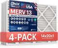 BNX TruFilter 14x20x1 Air Filter MERV 13 (4 Pack)
