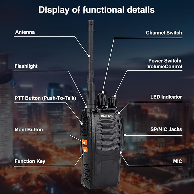 Baofeng Walkie Talkies 888S Rechargeable Long Range (12pack)