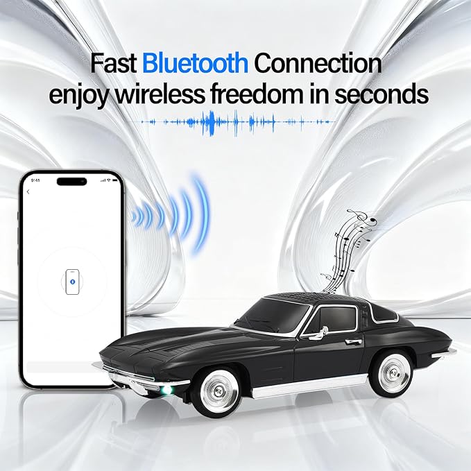 WSTER Retro American Style car Bluetooth Speaker, Portable Wireless Outdoor
