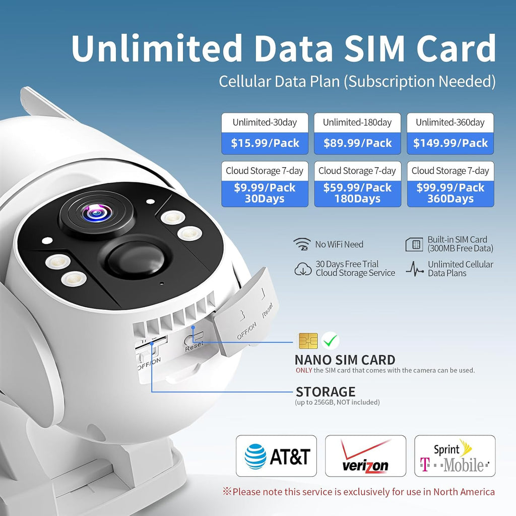 misecu 4g lte cellular security cameras outdoor 2-pack, close-up detail