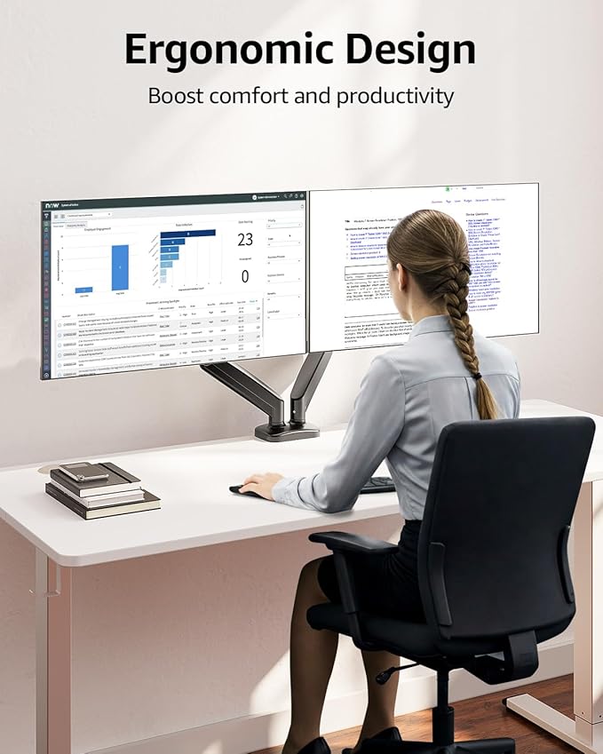 MOUNTUP Dual Monitor Stand for Desk, Monitor Arms for 2 Monitors 32 27 24 22