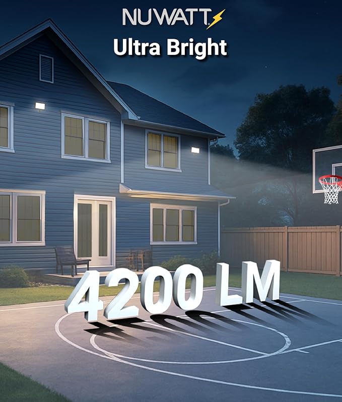 NUWATT 30W LED Flood Light, 3CCT 3000K/4000K/5000K Selectable, IP65 Waterproof