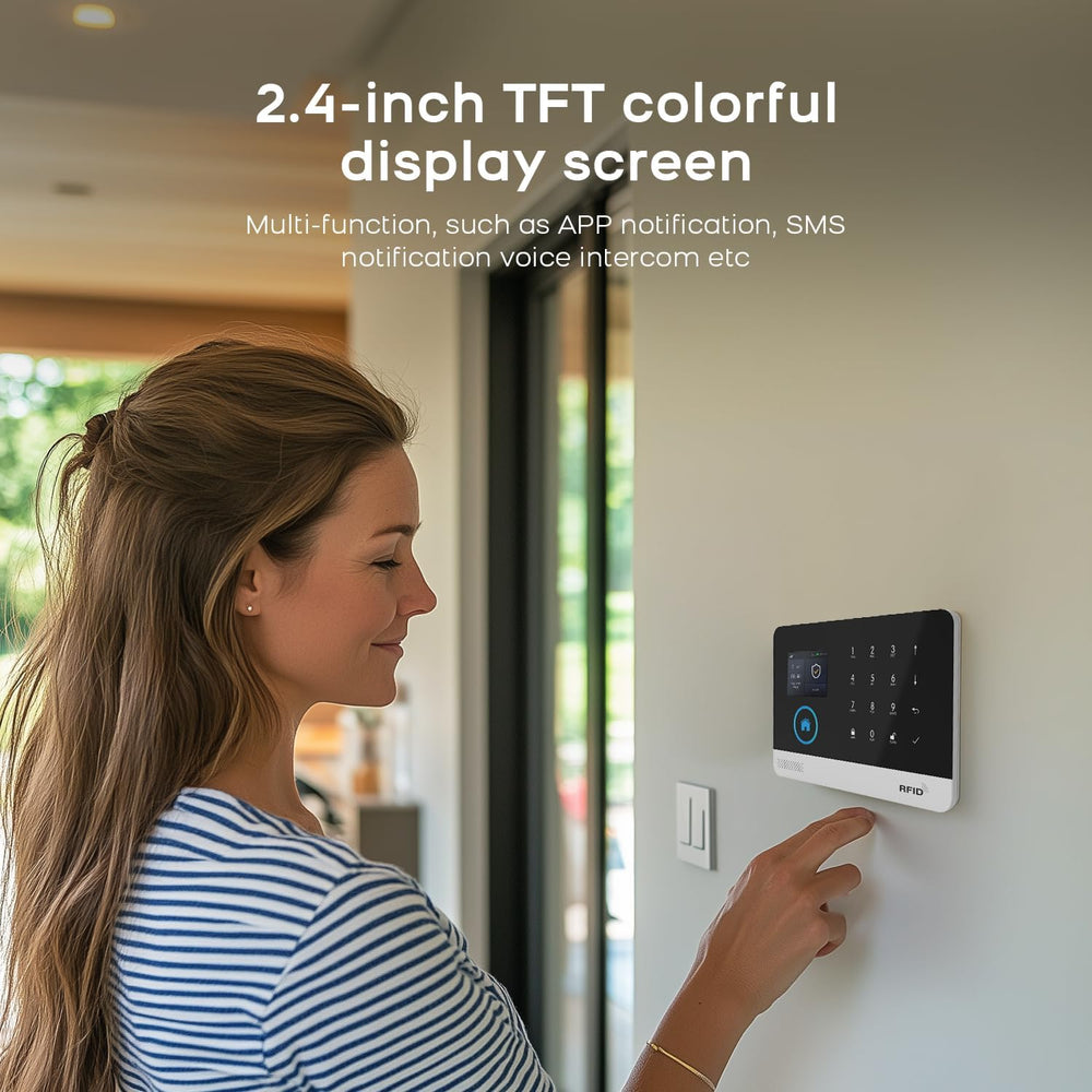 PGST Home Security Systems with LCD Touch Screen,Wireless Burglar Alarm Syste...