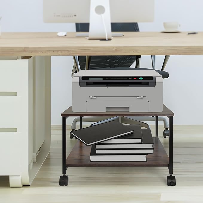 EMERIT Printer Stand, 19.5''x19.5''x12.8'' 2 Tier Large Printer Laser Table