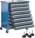 LARBANKE 7-Drawer Rolling Tool Chest with Wheels&Foot Pads,Bluetool Cabinet