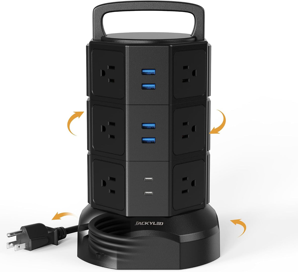 Power Strip Tower Surge Protector, JACKYLED 1625W 13A Outlet Surge Electric