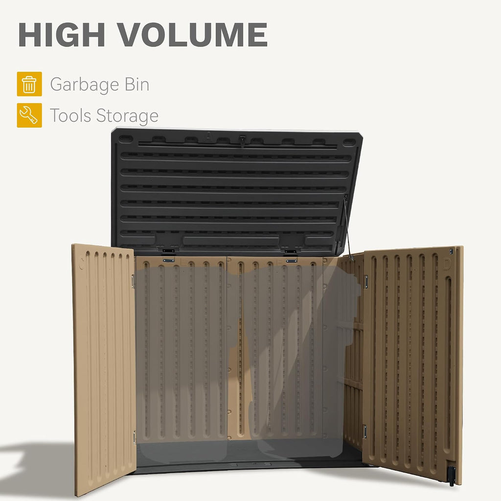 dwvo 35 cuft outdoor horizontal storage, waterproof resin, package contents
