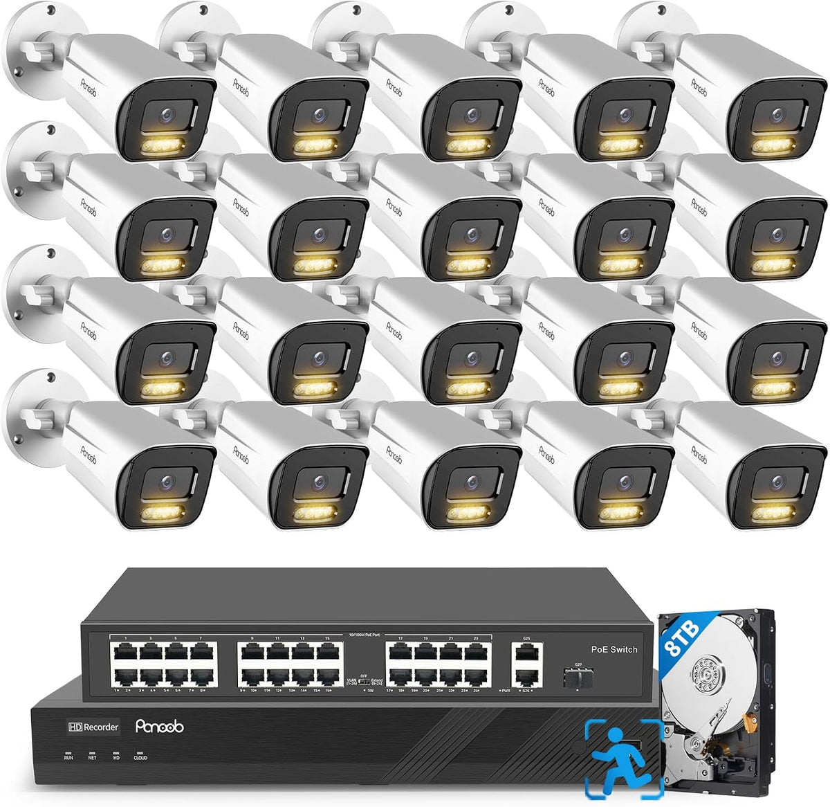 32 Channel 4K Security Camera System with 8TB HDD, PB65A2032-8MD-1