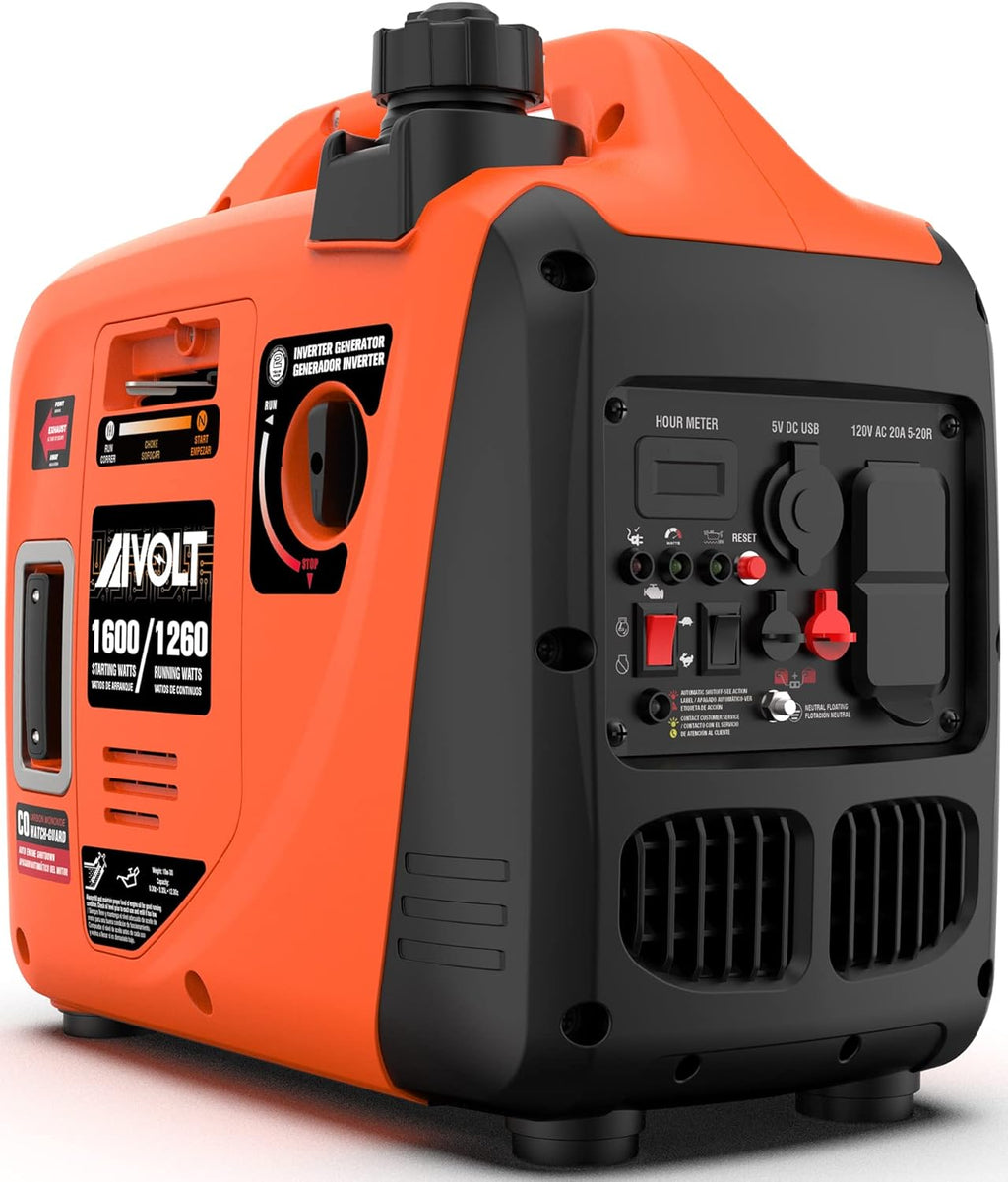AIVOLT 1600W Super Quiet Inverter Generator, Ultra Lightweight Gas Powered