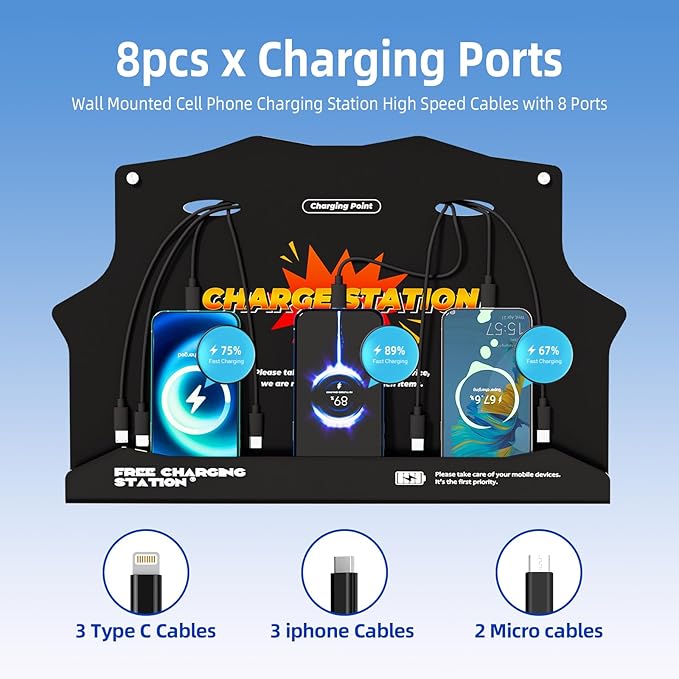 Wall Mounted Cell Phone Charging Station