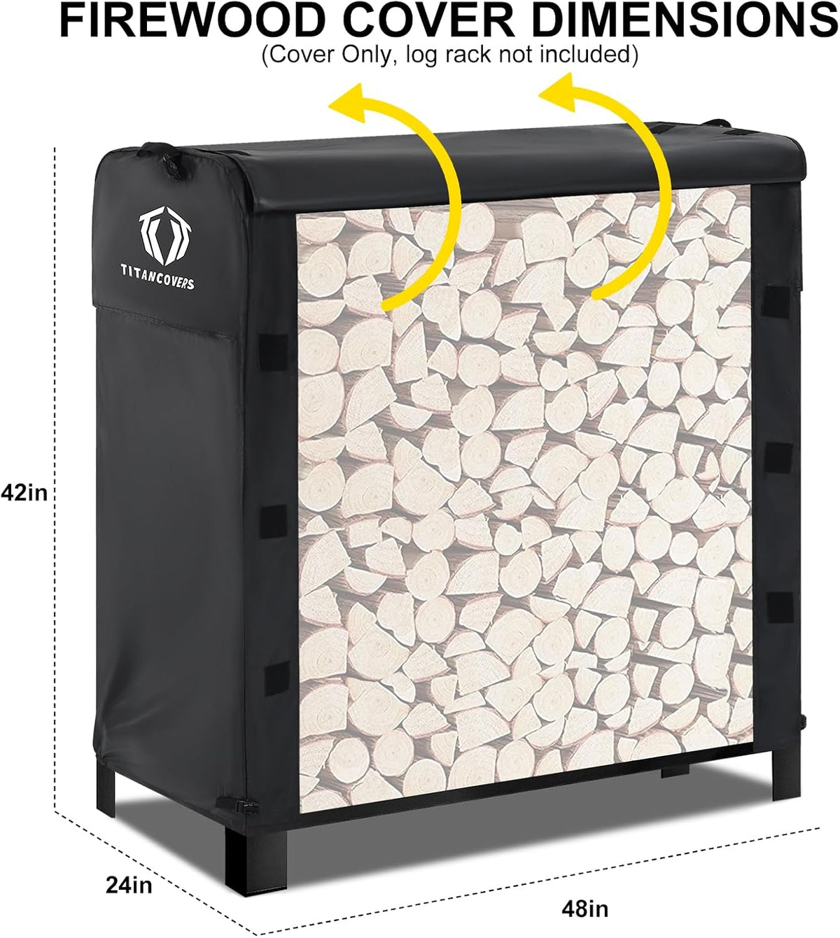 4ft firewood rack cover, wood rack cover(rack not shown in use