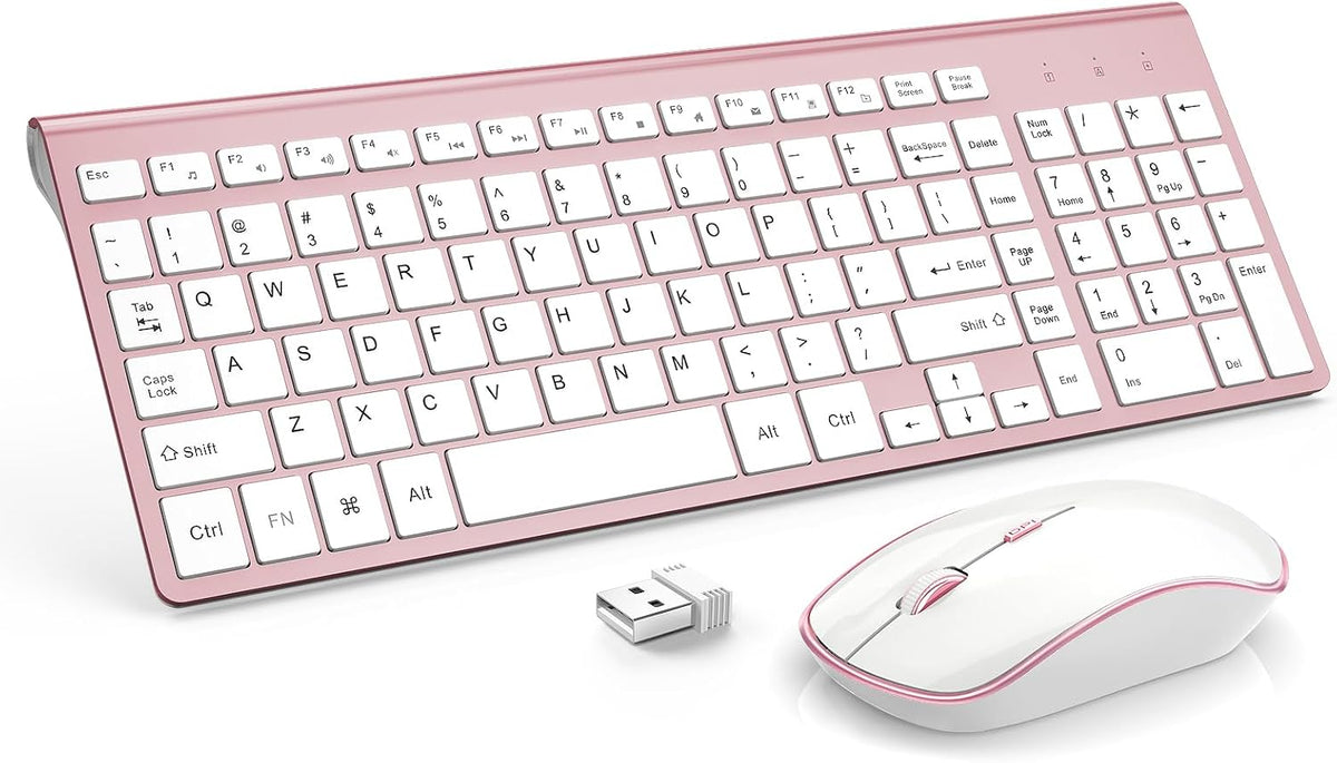 J JOYACCESS Wireless Keyboard Mouse Combo, Typewriter Keyboard Wireless