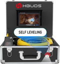 Sewer Camera Self Leveling, 100ft Drain Pipe Cameras with Meter Counter, 12V 4500mAh Battery Plumbing Snake Camera with Light, 7" Color HD Duct Chimney Sewer Inspection Cam, DVR Recorder 16GB