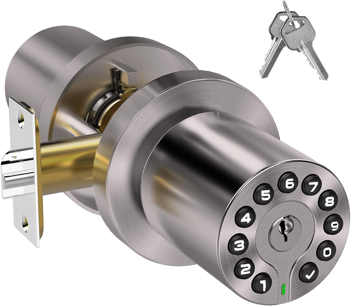 BOTHSTAR Keypad Door Knob with Key,Keyless Entry Door Lock, Code Locks Door Knob, Auto Lock,50 User Code, for Home,Office,Hotel,Bedroom,Garage,Not Deadbolt