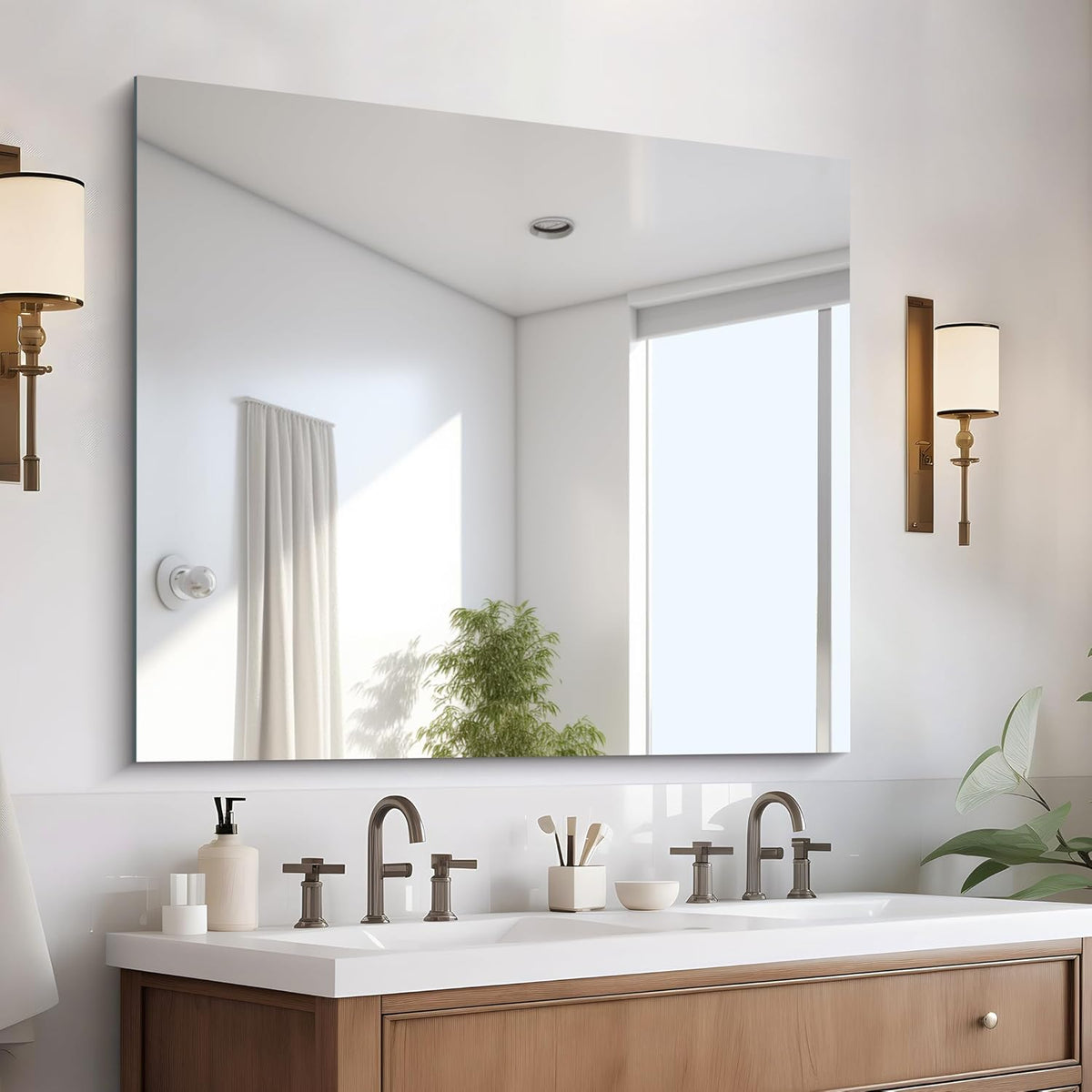 CILIBER Frameless Mirror, 36x40 inch Bathroom Mirrors