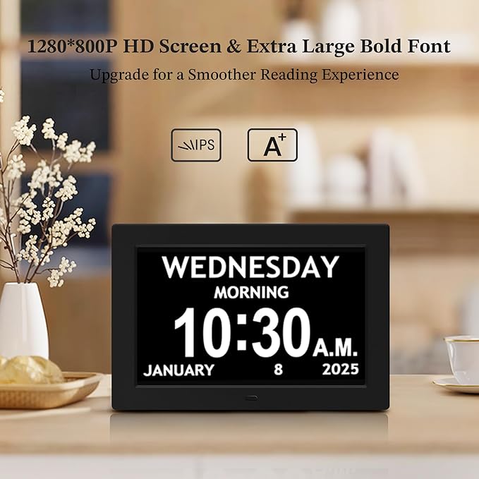 10.1'' Digital Clock, 1280*800p HD Extra Large Display, Digital Clock