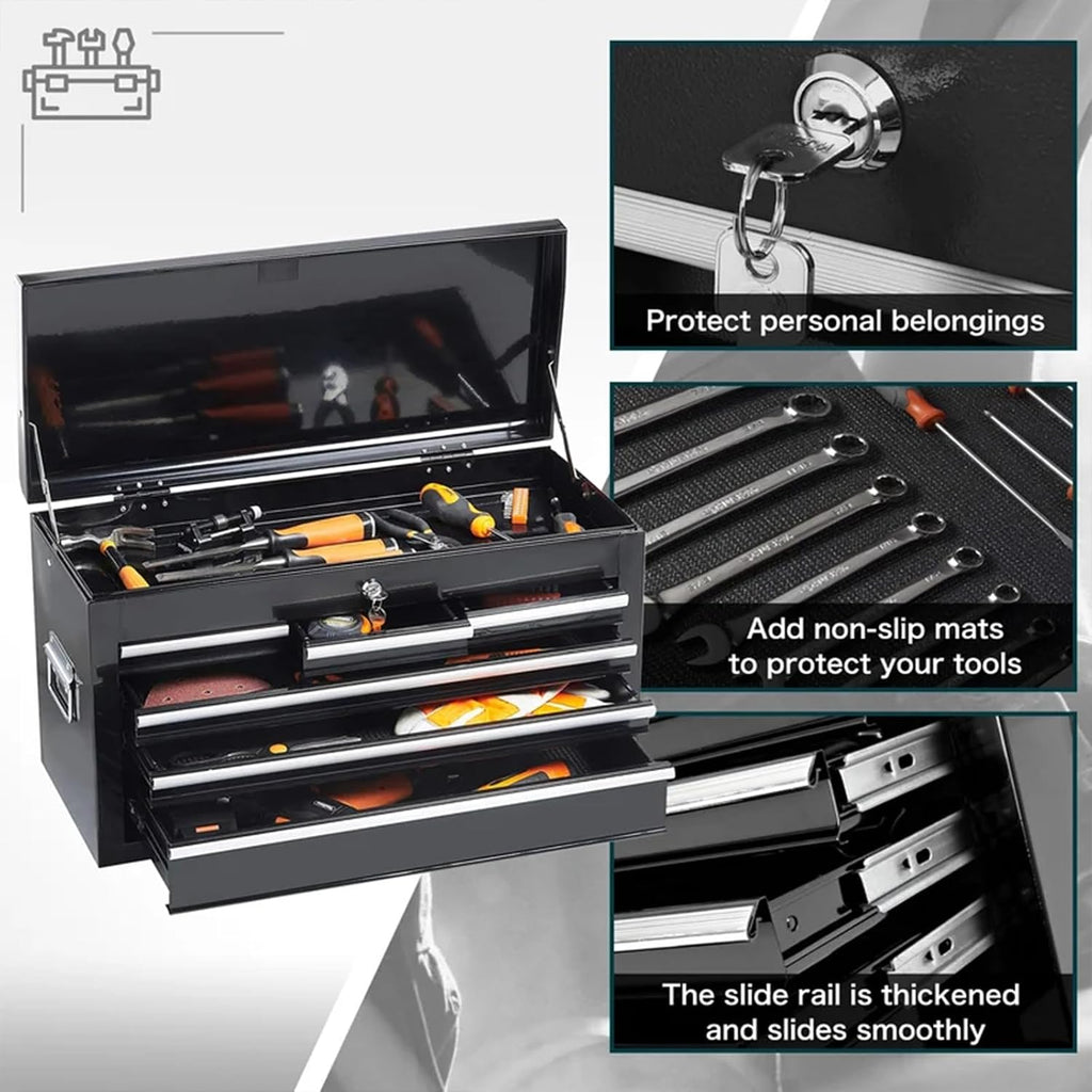 dawmilon 8 drawer rolling tool chest, 2-in-1 detachable, side view