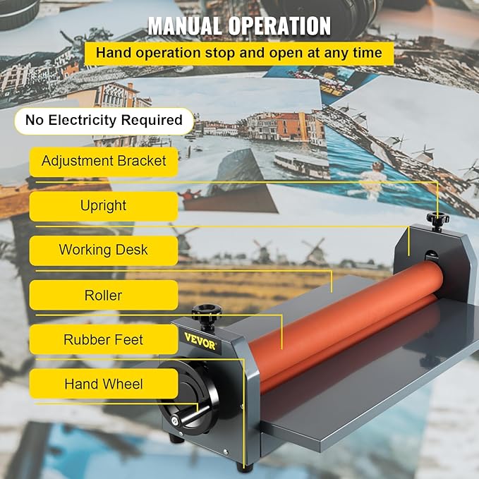 VEVOR Manual Cold Roll Laminator Commercial Professional 25 Inch 1.18"