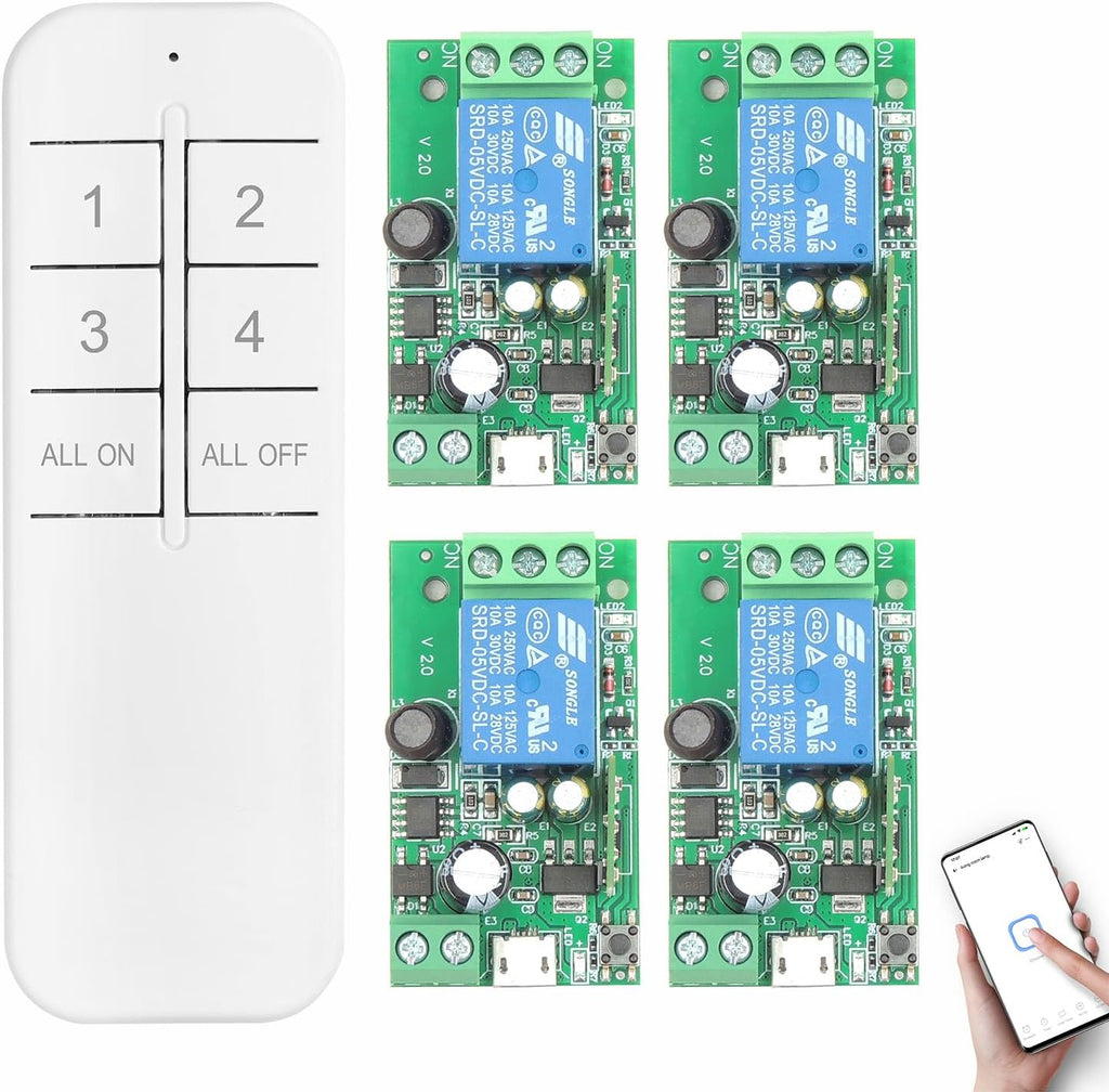 DieseRC 4x1 Channel WiFi Smart Switch