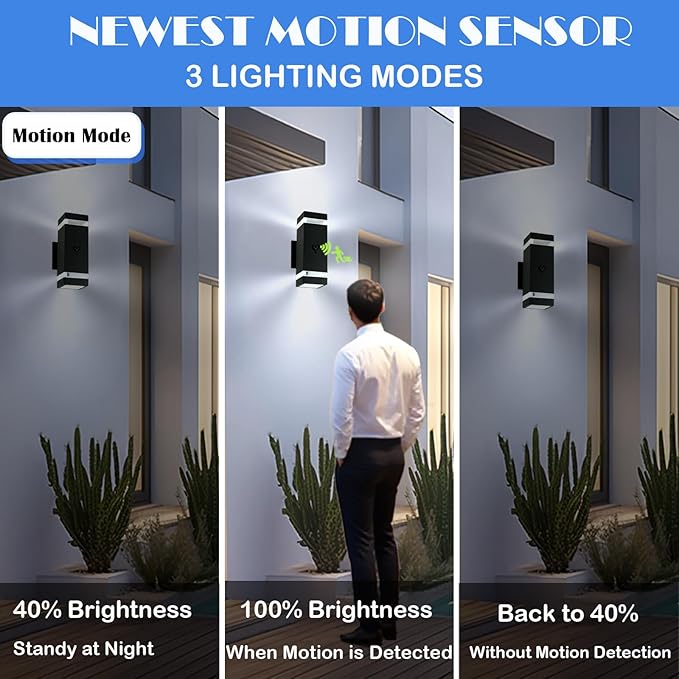 iYogaled Motion Sensor Outdoor Wall Lights