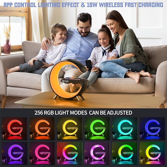 Smart LED Night Light, Wireless Charger, Phone Wireless Charging Dock, Table