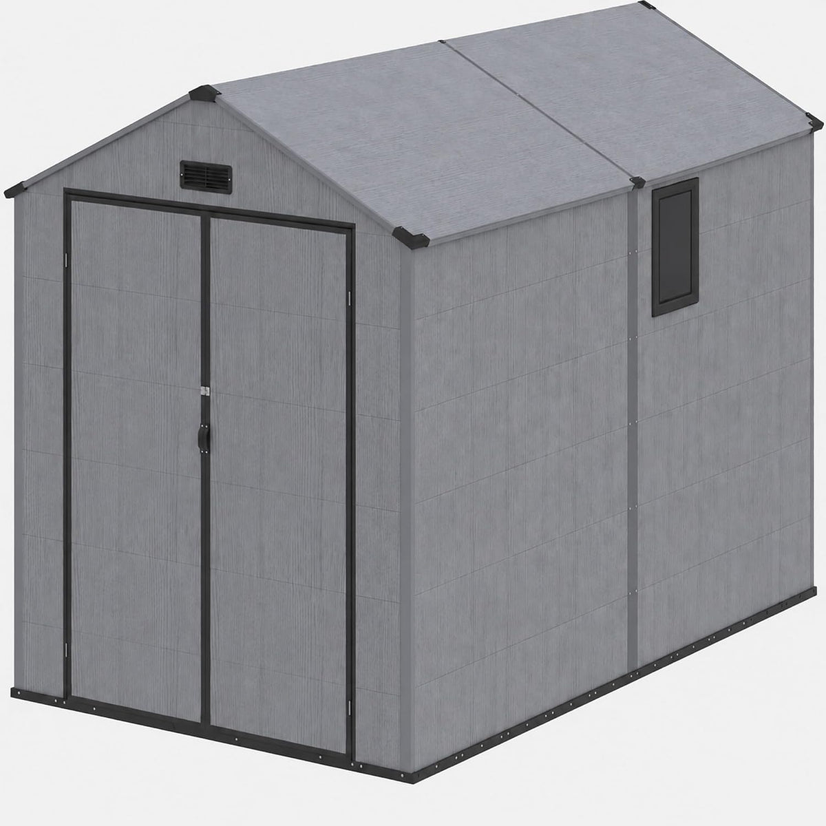 MNLR 6x10 FT Resin Outdoor Storage Shed with Floor & 2 Windows