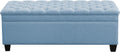 WUTUTUEE 50" Fabric Storage Ottoman Bench, Upholstered Rectangle End of Bed Storage Ottoman Tufted Living Room Bedroom Bench with Safety Hinge, Solid Wood Legs, Loads 500 lb(Light Blue)