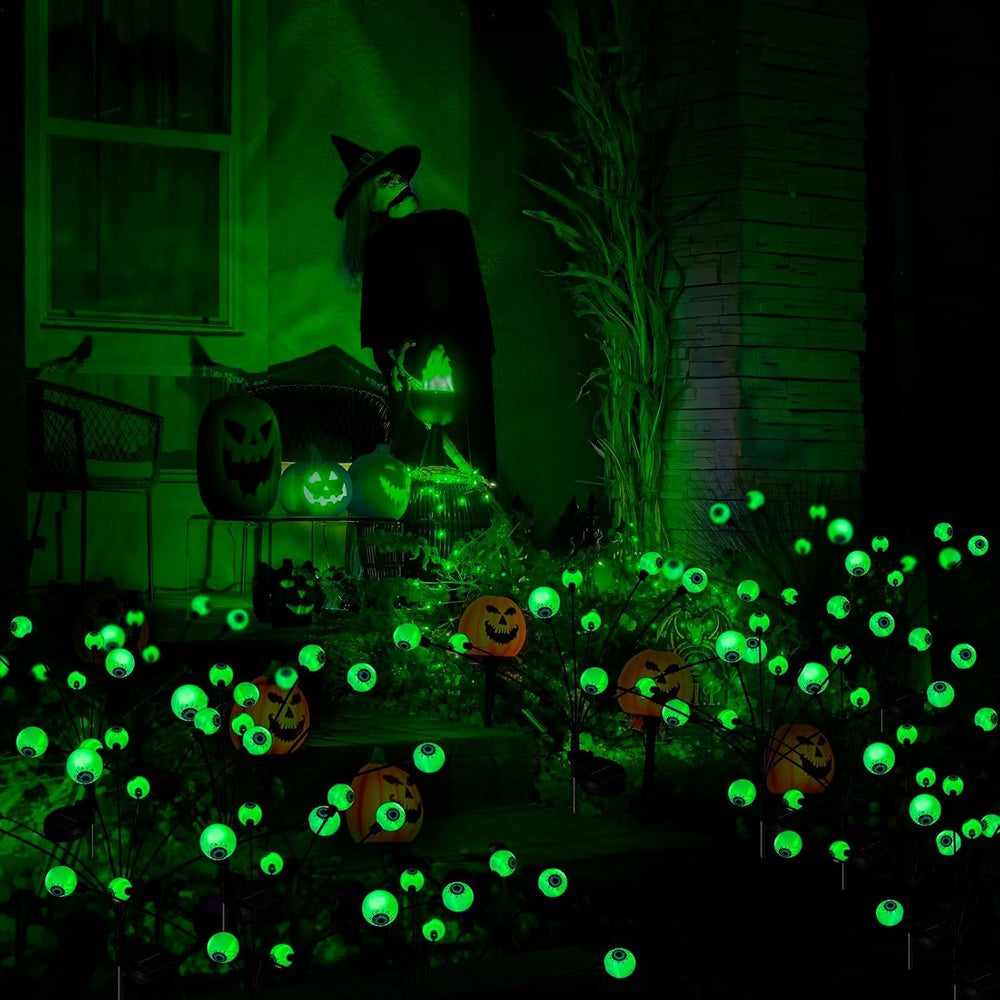 Flumy Halloween Decorations Outdoor, 4 Pack Solar Eyeball Lights, Scary Decor...