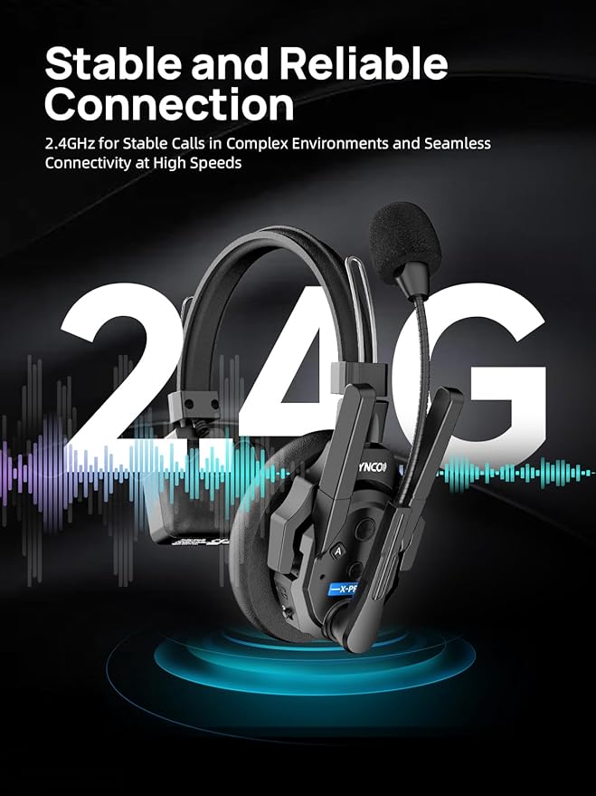 SYNCO XTALK XPRO5 Wireless Intercom Headset System, 500m/1640ft 2.4GHz