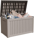 230 Gal Outdoor Storage Box, Lockable Waterproof Resin Deck Box w/Handles