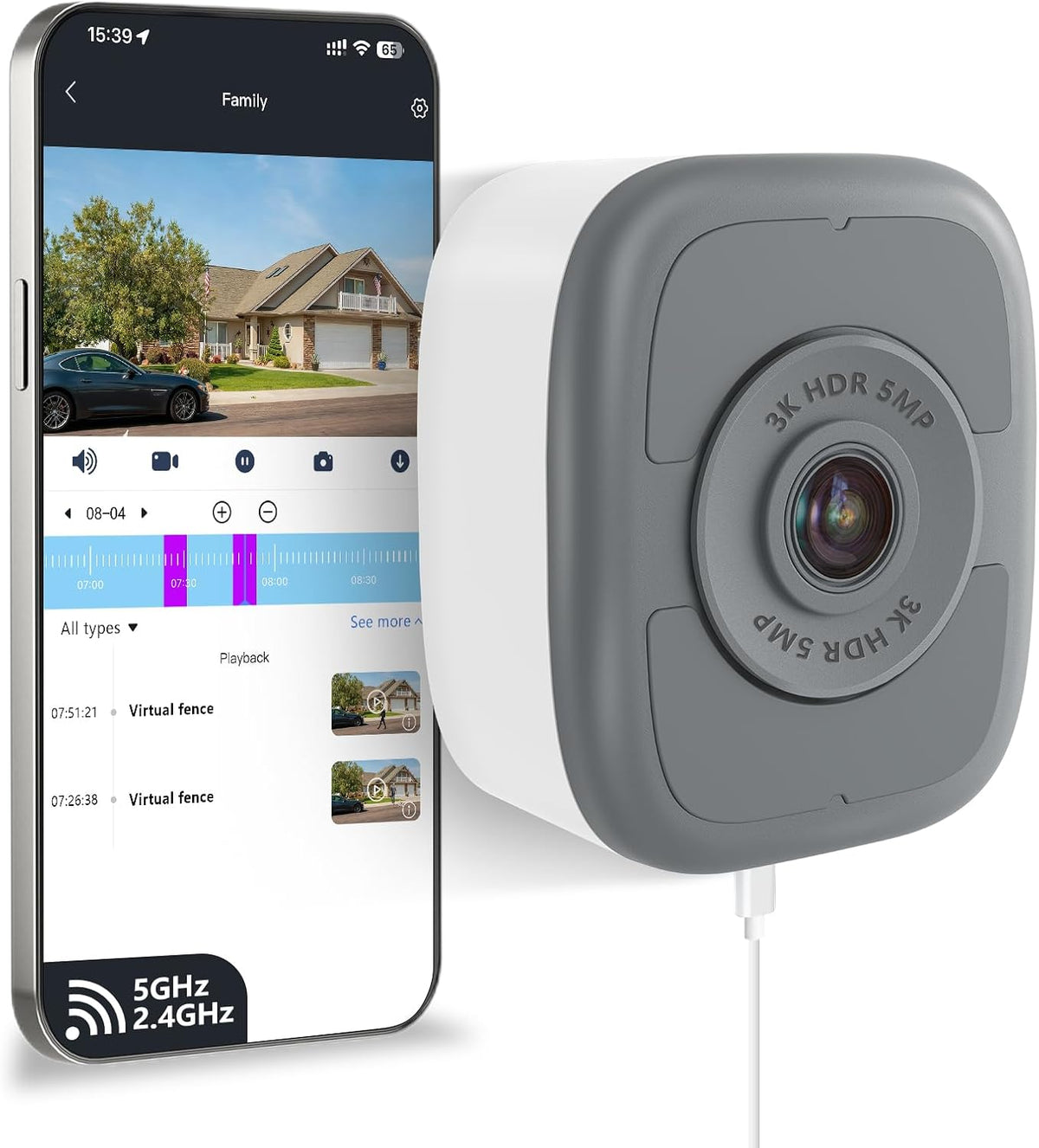 abetap 5MP 3K Window Camera, Enhanced Color Night Vision, Strong Magnetic Mount