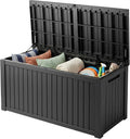 TARKARI 200 Gallon Outdoor Storage Box Waterproof, Resin Deck Boxes with Lockable Lid & UV-Resistant for Patio, Pool, Garden Furniture Cushions & Accessories, Black