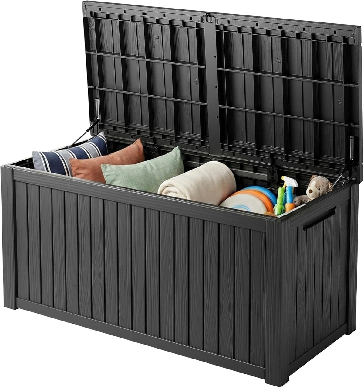TARKARI 200 Gallon Outdoor Storage Box Waterproof, Resin Deck Boxes with Lockable Lid & UV-Resistant for Patio, Pool, Garden Furniture Cushions & Accessories, Black