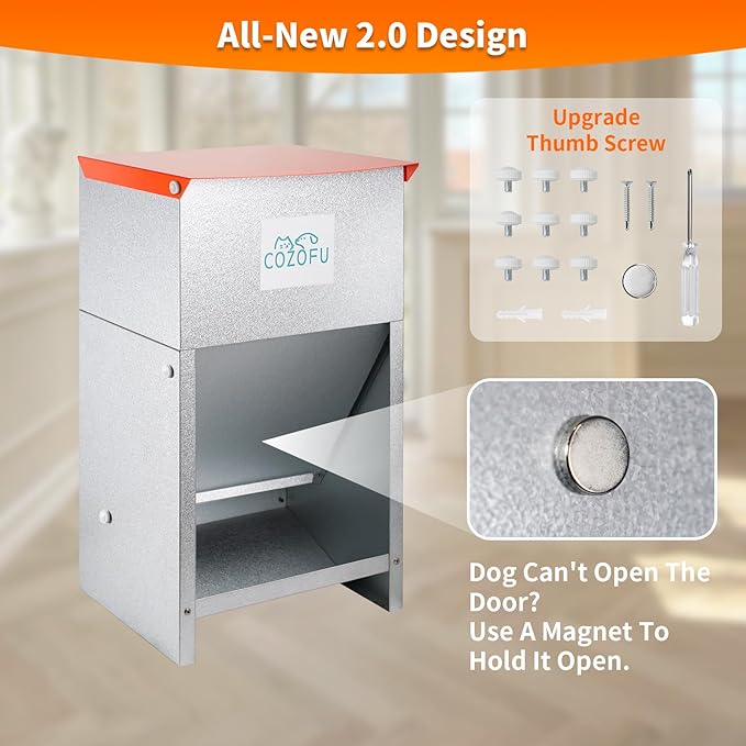 Dog Feeder - Galvanized Metal Pet Food Station