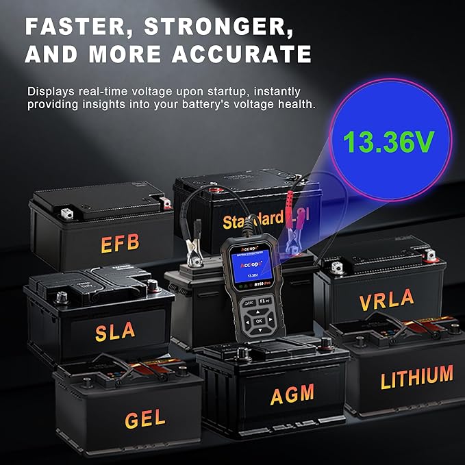 Acclope BT60 Pro Car Battery Tester, Digital Analyzer
