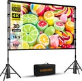 TOWOND Projector Screen with Stand, 100 inch Outdoor Projector Screen Portable