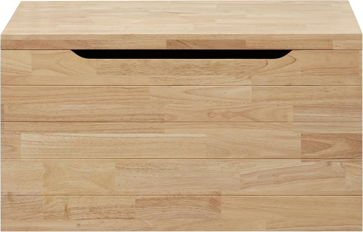 ehemco solid hardwood storage trunk, natural, 35.5x18.63x19.5 on a desk or shelf