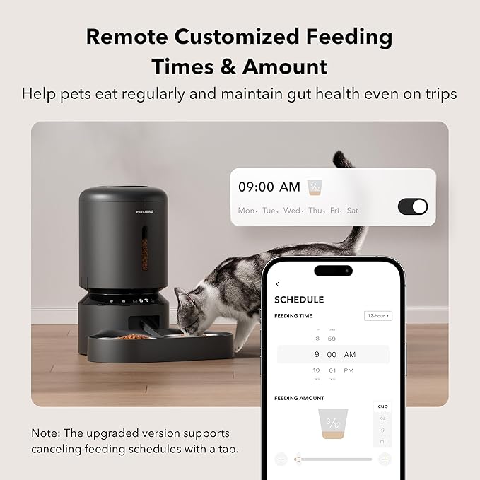 PETLIBRO Automatic Cat Feeder for 2 Cats, 5G&2.4G WiFi Pet Feeders, 5L