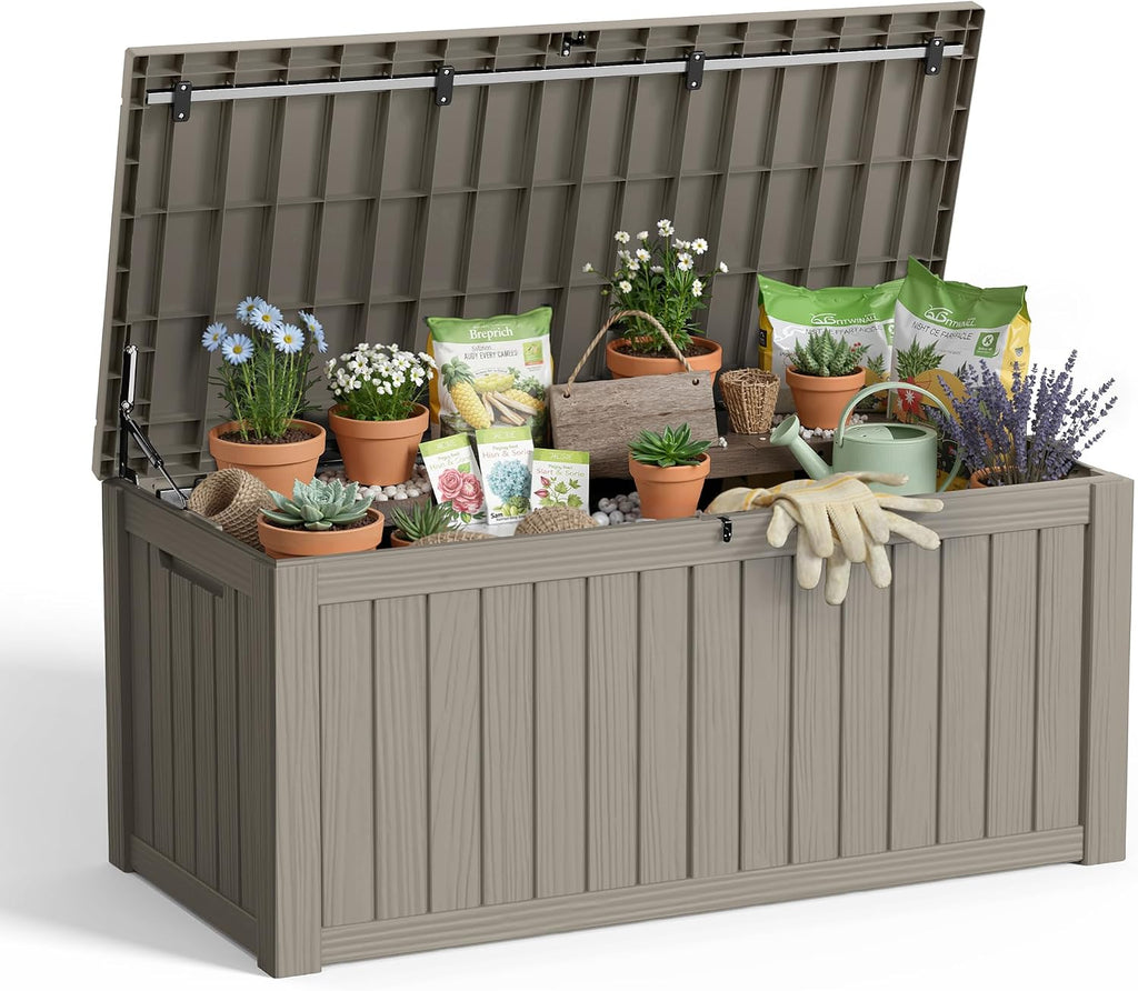 150Gal Outdoor Storage Box Waterproof Lockable Deck Box