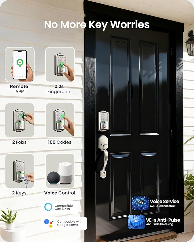 Veise VE027-H Built-in Wi-Fi Fingerprint Smart Deadbolt Lock