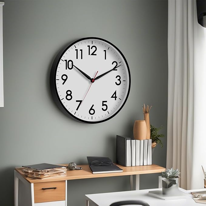 AKCISOT 16 Inch Wall Clock Large Silent Non-Ticking Wall Clocks Battery Operated
