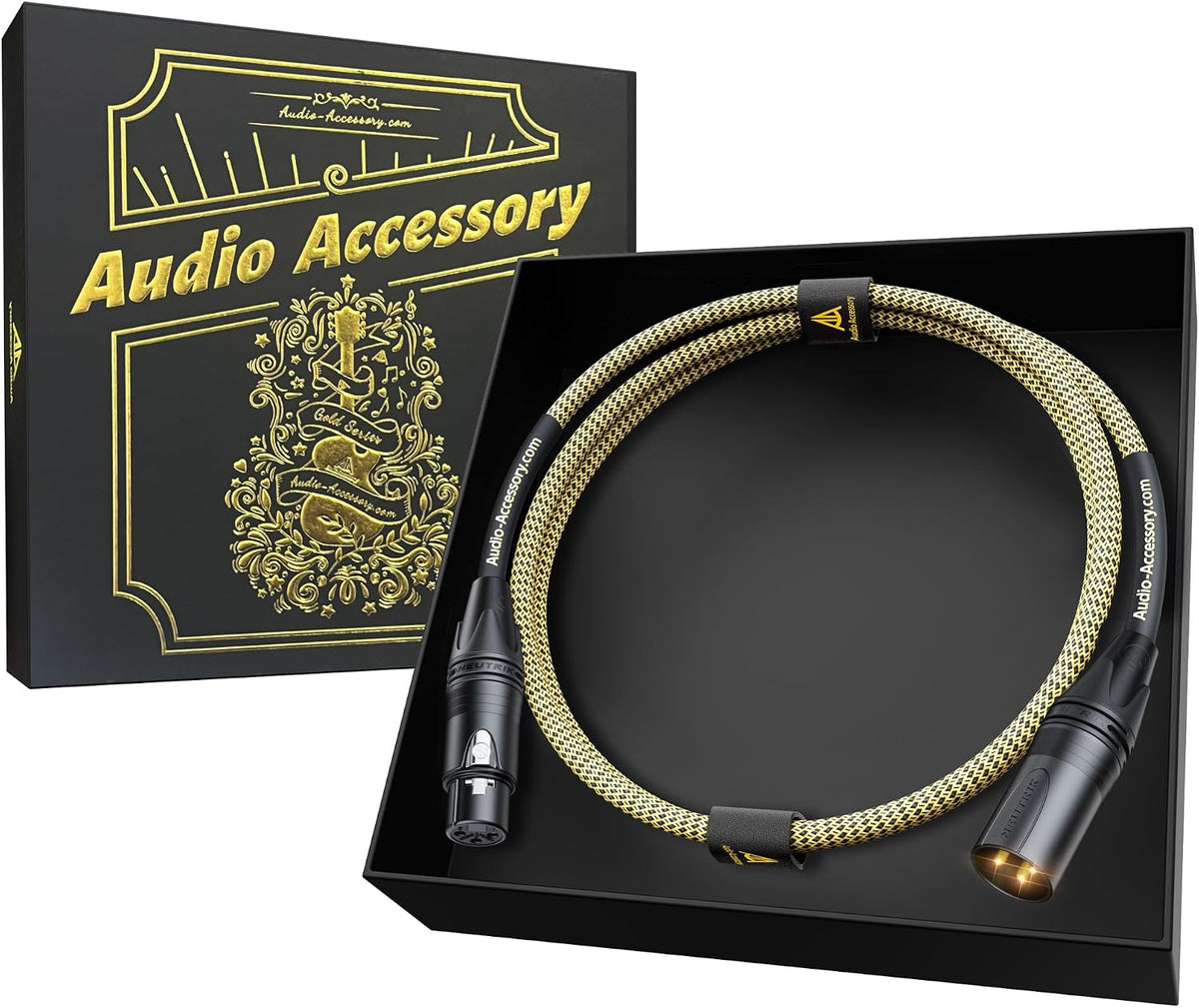 AA AUDIO ACCESSORY Gold Series Star Quad XLR Cables 1.5ft, Neutrik Connectors